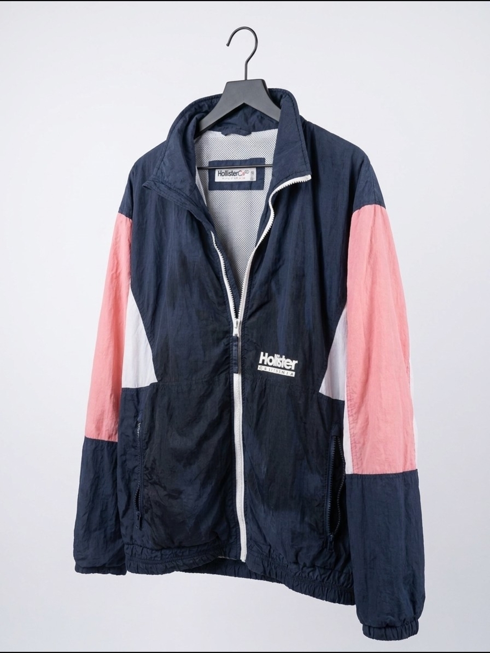 Hollister Colorblock Windbreaker Jacket - Navy & Pink